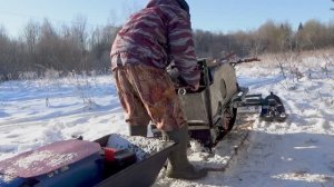 Самодельный,полностью разборный миниснегоход, с шипованной гусянкой-отличн