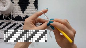 Скандинавский Ковер крючком с геометрическим узором | Жаккард | Crochet Scandi Rug