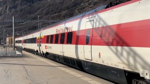 Swiss Trains: Trenitalia & SBB ETR610 high speed EMU sets at Brig, 19Feb22