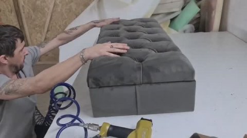 Красивая банкетка в каретной стяжке. Простая и красивая банкетка с ящиком. Делаем банкетку DIY