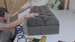 Красивая банкетка в каретной стяжке.  Простая и красивая банкетка с ящиком.  Делаем банкетку DIY