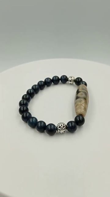 9 Глаз бусина Дзи (браслет соколиный глаз-серебро) смотреть онлайн