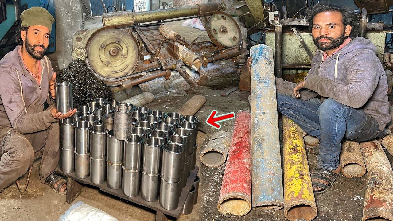 Невероятный Процесс Изготовления Гильзы цилиндра двигателя и втулок Из Бурильных Труб
