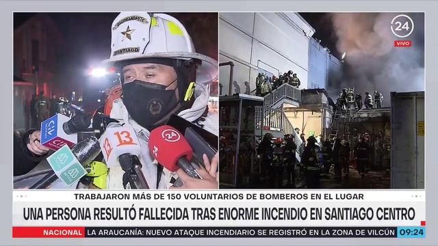 Un fallecido y 18 familias damnificadas dejó incendio en el casco histórico de Santiago смотреть онлайн