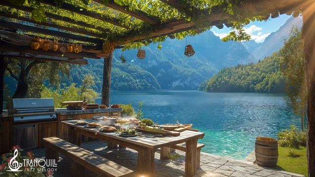 Lakeside Kitchen Jazz Music _ Morning Tranquility With Nature's Harmony For Relaxing Breakfast