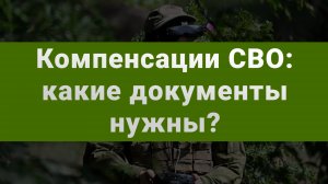 Какие документы нужны для компенсации участникам СВО и их семьям?