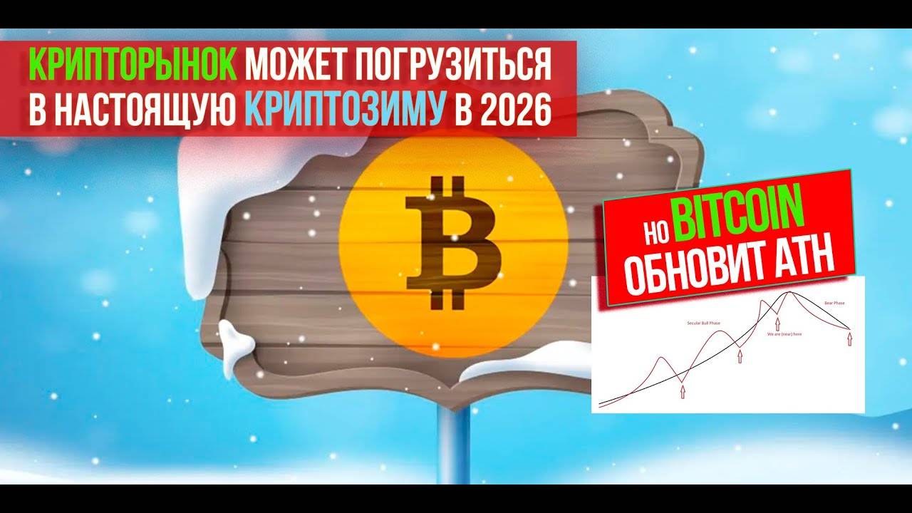 ⚡️ КРИПТОРЫНОК МОЖЕТ ПОГРУЗИТЬСЯ В НАСТОЯЩУЮ КРИПТОЗИМУ В 2026 ГОДУ. Но сначала Биткоин обновит ATH!