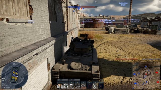 War Thunder. 4к. Реалистичные бои, БР 3,7 AMX-13-M24(техника Франции), карта Золотой карьер.