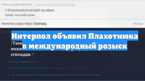 Интерпол объявил Плахотнюка в международный розыск