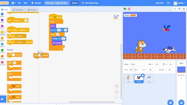 Code a Catch the Birdy using Scratch - Prof Cody Teaches Kids to Code смотреть онлайн