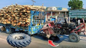 Грузовик врезается в трактор, сломана ось – Быстрый ремонт На месте!
