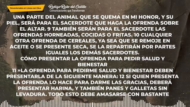 LA BIBLIA EN UN AÑO/Día 164 Levítico: 5-8 смотреть онлайн