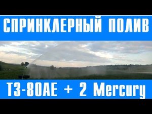 Орошение поля картофеля дождеванием. T380AE и два спринклера Меркурий, шланг 80мм.