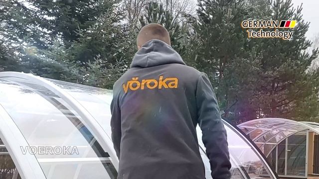 Павильон для бассейна Размеры 8,6х4,3х1,8м. Цвет Серебро. Монолитный поликарбонат