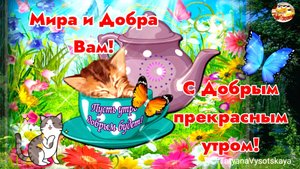 С ДОБРЫМ ПРЕКРАСНЫМ УТРОМ! МИРА И ДОБРА ВАМ! Музыкальная открытка.