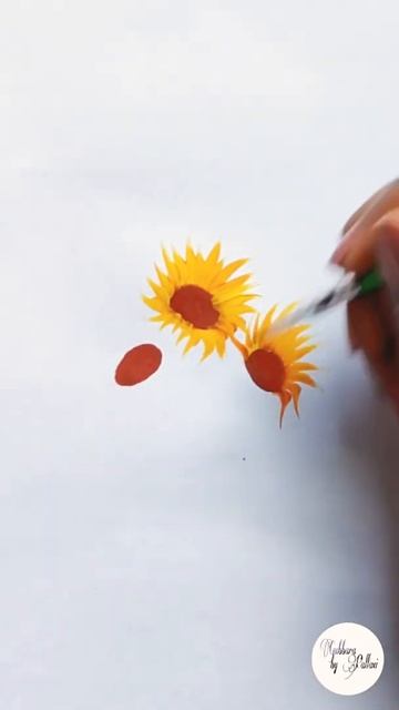 One stroke sunflower painting/Daily Easy art 09 #shorts #art #painting #drawing смотреть онлайн