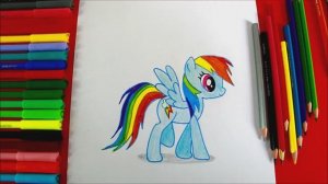 Как нарисовать пони Рэйнбоу Дэш (My Little Pony)