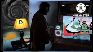 angry grandpa smashes HDTV with mr bean лунтик пиявка губка боб