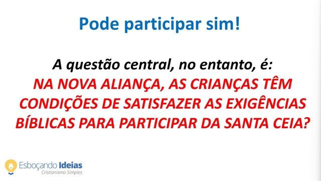 CRIANÇAS tomando SANTA CEIA (é bíblico)? смотреть онлайн