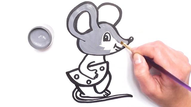 Как нарисовать МЫШКУ / мультик раскраска МЫШКА для детей / Раскраски малышам смотреть онлайн
