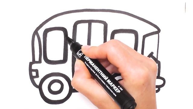 Как нарисовать АВТОБУС / мультик раскраска АВТОБУС для детей / Раскраски Малышам смотреть онлайн