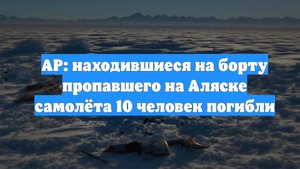 AP: находившиеся на борту пропавшего на Аляске самолёта 10 человек погибли