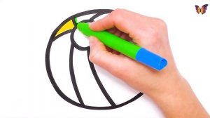 Как нарисовать  МЯЧ / мультик раскраска ЯРКИЙ МЯЧ  для детей / Раскраски малышам