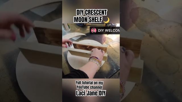 DIY crescent moon shelf🌙 #diyideas #diycrafts #diyhomedecor #diywallhanging #diywallart #diywithme