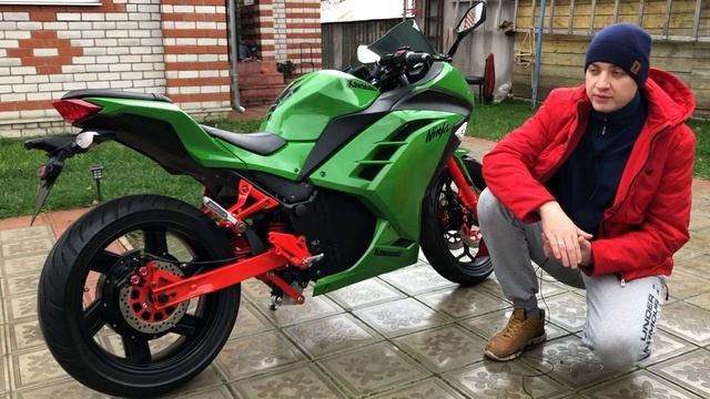 Электромотоцикл Kawasaki Ninja. 4000 Вт. Доработки. смотреть онлайн