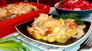 📌 Мясо по-французски с картофелем и сыром в духовке. Горячее на праздничный стол