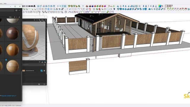 Моделирование и визуализация частного дома в SketchUp + V-Ray (Time-Laps)