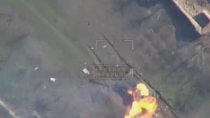 Lanset drone strikes US made M109 artillery