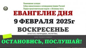 9 ФЕВРАЛЯ ВОСКРЕСЕНЬЕ ЕВАНГЕЛИЕ АПОСТОЛ КАЛЕНДАРЬ ДНЯ  2025 #евангелие