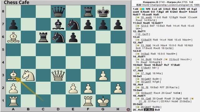 #4 Kasparov vs Karpov: World Chess Championship 1986 | Nimzo-Indian Defense | game 4