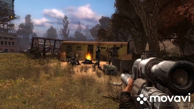 Сталкер посиделки у костра.