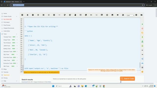 Python csv tutorial how to read and write csv file with python
