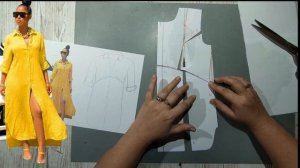 Моделирование. Платье-рубаха. Выкройка № 1593.