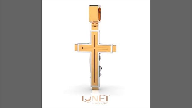 Хрестик з комбінованих металів, без вставки 114301100 смотреть онлайн