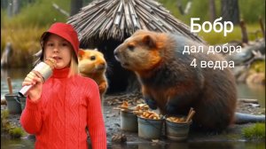 Бобр. Сидим с бобром за столом.