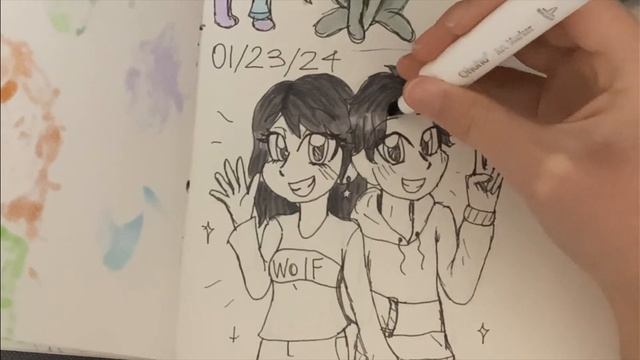 Drawing Reagan doodles characters!!Lily and Logan!Chill drawing with Zoey!@ReaganDoodles fan art!