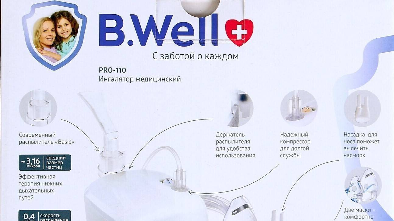 Обзор ингалятора (небулайзера) B.Well PRO-110 компрессорный медицинский, детский и взрослый