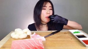 [ASMR] Whole Bluefin Tuna Belly Mukbang ft. Wasabi Cream 참치회 먹방