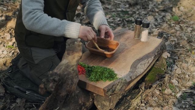 Cooking ASMR RIB STEAK with Chimichurri sauce at deep FOREST! смотреть онлайн