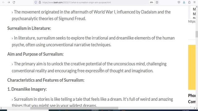 What is surrealism? Origin | Characteristics | Features | Works | Example | Writers | Types | PDF.