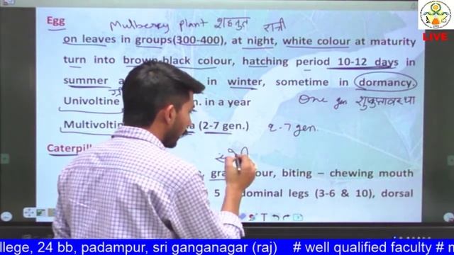 ENTO 321 Lecture 10: Sericulture (life history of silk-worm)