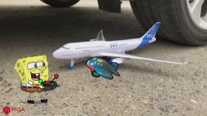 Детская анимация машина давит самолёт, мороженое и др.