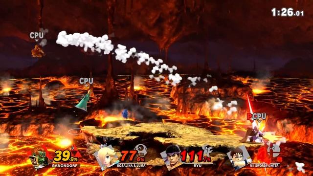 SSBU #20 - Ganondorf (Me) vs. Rosalina & Luma vs. Ryu vs. Mii Swordfighter (2332) (Level 9 CPUs)