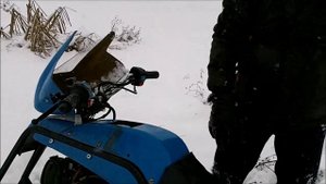 Катание на самодельном снегоходе лучше занятий в фитнес центре.