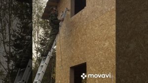 Фасад из OSB готов, вырезаем оконные проемы.