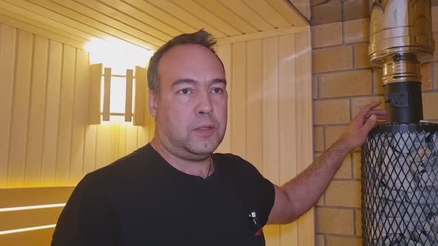 Обзор парной с печью Ферингер. Растопка печи Ферингер.